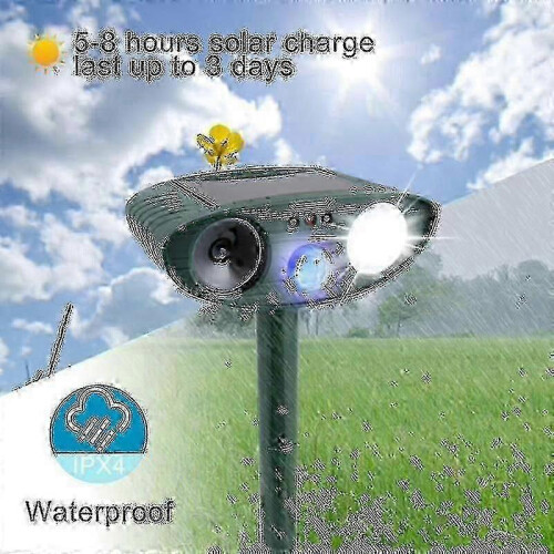 Solar powered deer deterrent ultrasonic pack of 2 2