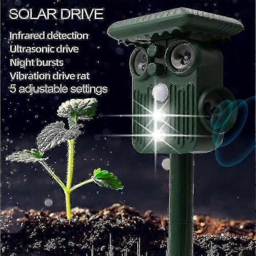 solar powered deer repeller ultrasonic outdoor garden 2