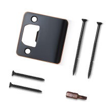 Door Lock Latches Guide Plate With Screws Stainless Steel-Black