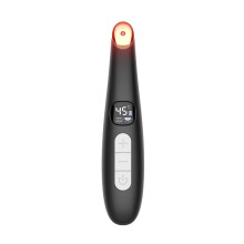 (black) 3 in 1 Eye Massager Wand Eye Lift Wand Beauty Device with Vibration Red Light for Dark Circle Puffiness and Fine Lines