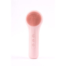 (Pink) Waterproof Facial Cleansing Brush Rechargeable Scrubber Exfoliating Vibrating Deep Clean Face Cleaner Skin Care Tool