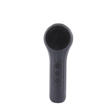 (Black) Waterproof Facial Cleansing Brush Rechargeable Scrubber Exfoliating Vibrating Deep Clean Face Cleaner Skin Care Tool