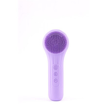 (Purple) Waterproof Facial Cleansing Brush Rechargeable Scrubber Exfoliating Vibrating Deep Clean Face Cleaner Skin Care Tool