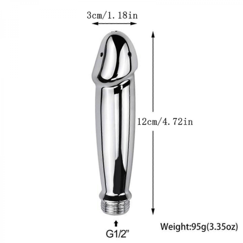 Bathroom Handheld Aluminum Shower Head Nozzle Cleaner Flushing Cleansing System 2