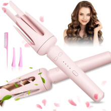 Auto Hair Curler Beginners Temperature Settings Automatic Curling Iron Anti-Scald Anti-Tangle Rotating Hair Waver Fine Hair Long Lasting Beach Waves