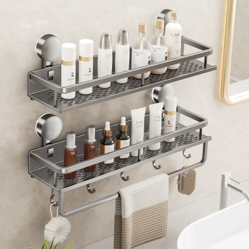 (40cm)Space Aluminium Wandregal mit Saughalterung für moderne Badezimmer 1