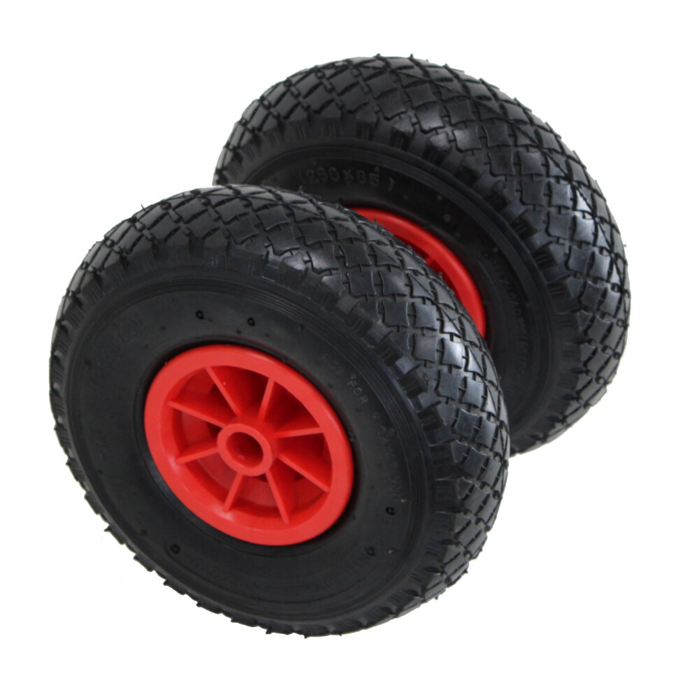 Oypla 2X 10" 3.00-4 Plastic Rim Sack Truck Replacement Pneumatic Tyre Wheel