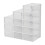 12 Pack White Foldable Stackable Clear Plastic Shoe Storage Boxes 33x23x14cm 1