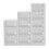 12 Pack White Foldable Stackable Clear Plastic Shoe Storage Boxes 33x23x14cm 2