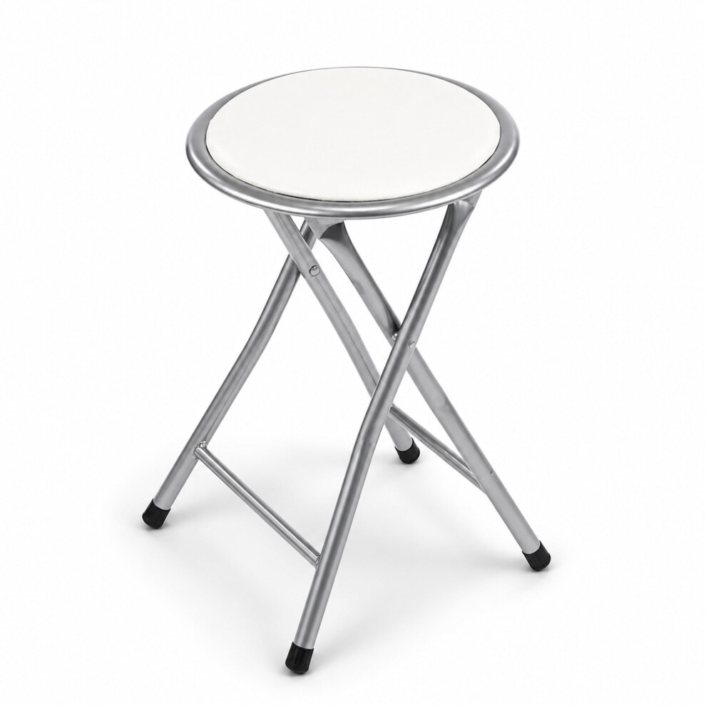 Oypla Padded Folding Breakfast Kitchen Bar Stool Seat White