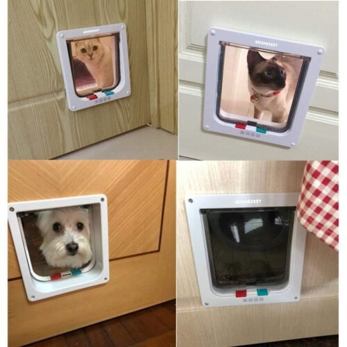 Large Cat Door for Interior Use 25 cm x 23.5 cm 4 Mode Switch Durable Plastic Indoor Access Panel 2