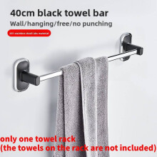 (Black 40cm)Edelstahl Saug Handtuchhalter Badezimmer Wandhalterung für Organisation Zuhause