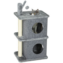 3-laags krabpaal, kattentoren met 2 verstopplekjes en een comfortabel rustoppervlak, speelbal