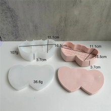 (Two-love) Heart Shaped Storage Box Gypsum Mold 3D Epoxy Resin Jewelry Storage Box Silicone Mold for Pot Plaster Candle Box Resin Mould