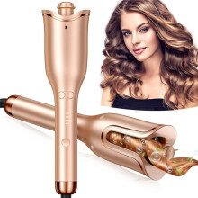Automatic Curling Iron Professional Hair Curler Curling Wand Temperature Settings Timer Anti-Tangle Rotating Curling Iron Auto Shut-Off Hair Styling