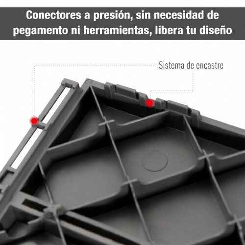 Outsunny Baldosas Cuadrada Negro 30 x 30 x 2 cm 2