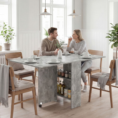 Homcom Mesa Plegable Gris 75 x 140 x 74 cm 1