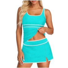 Women's neck swimsuit, loose fit, color blocking, -15 XXL