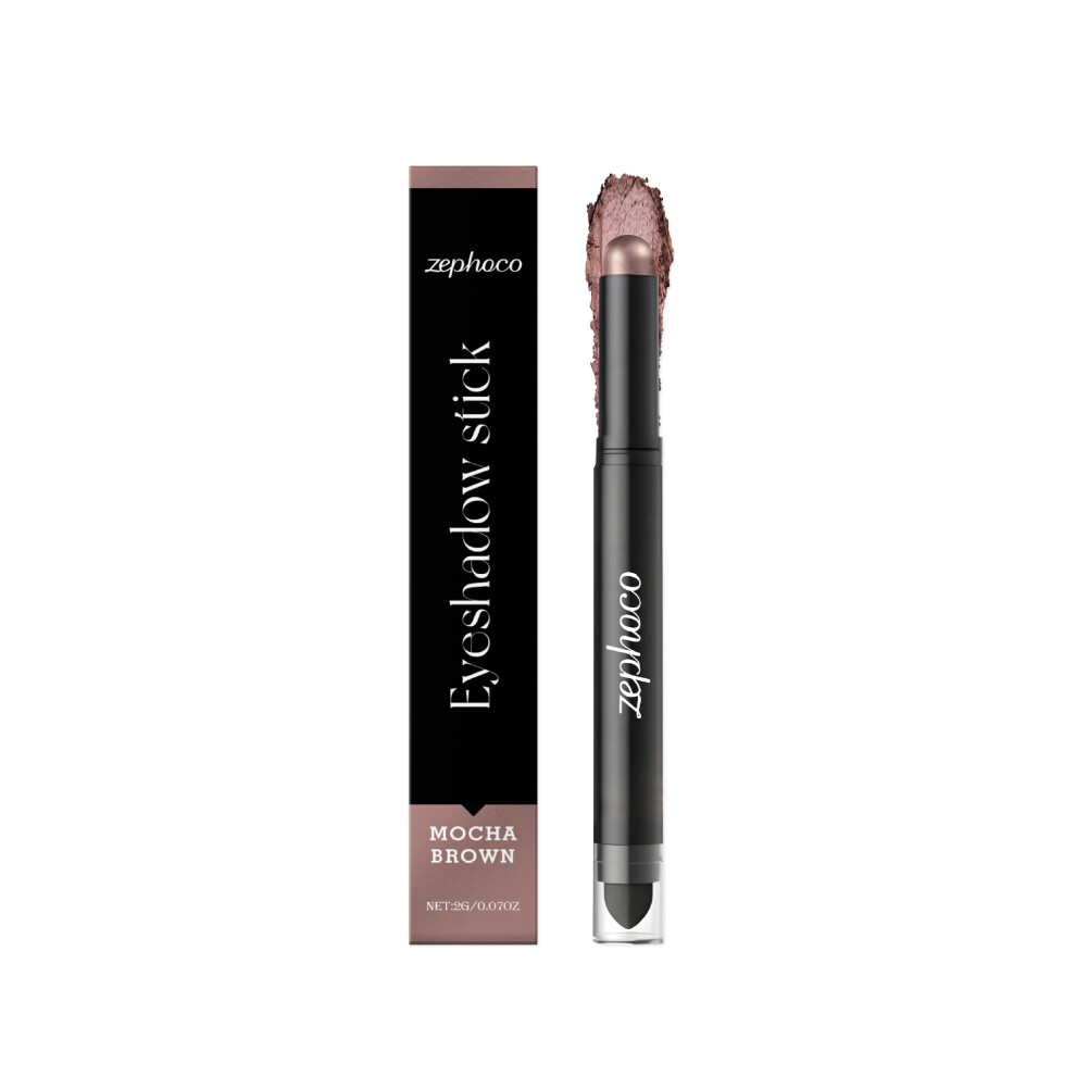 Brown Zephoco Mocha Eye Shadow Stick, Lightweight Built-In Brush, Portable Color Development And Easy To Apply Makeup Eye Shadow Stick