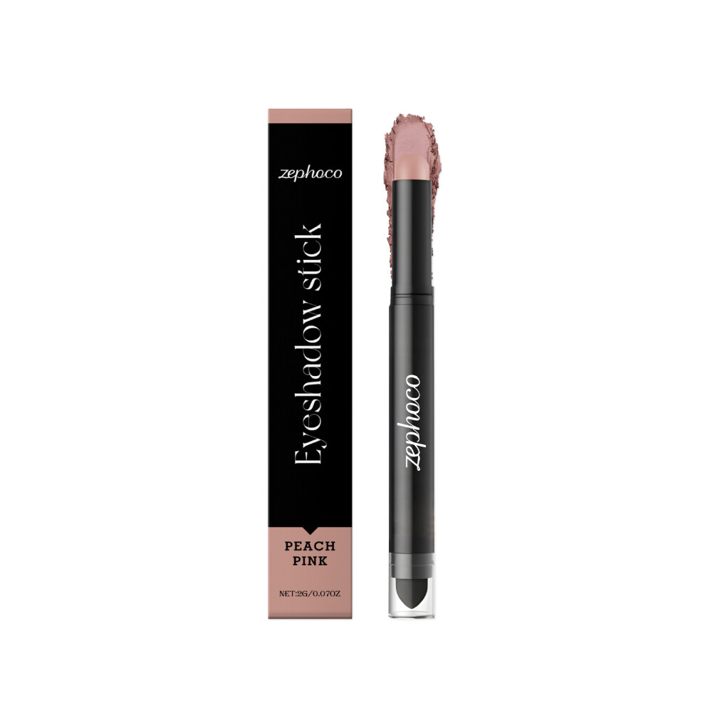 Peach/Pink Zephoco Eye Shadow Stick, Delicate Glossy Eye Shadow, Natural Color, Daily Carry Eye Shadow Stick