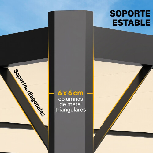 Outsunny Pérgola Beige 404 x 304 x 240 cm 2