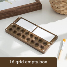 (army green) Portable Wooden Handmade Watercolor Paint Box Empty Magnetic Suction Box Palette Artist Travel Sketch Painting Art Supplies