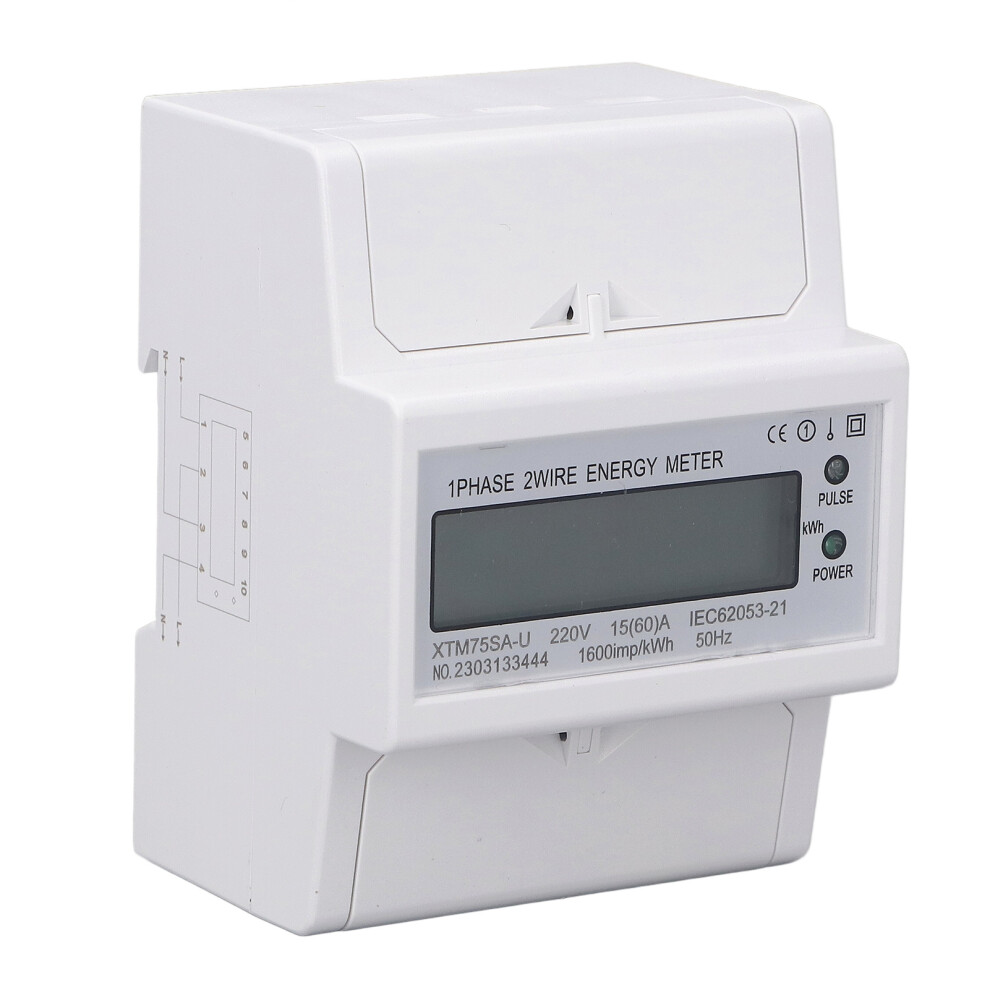 Single Phase Power Meter DIN Rail 4P LCD