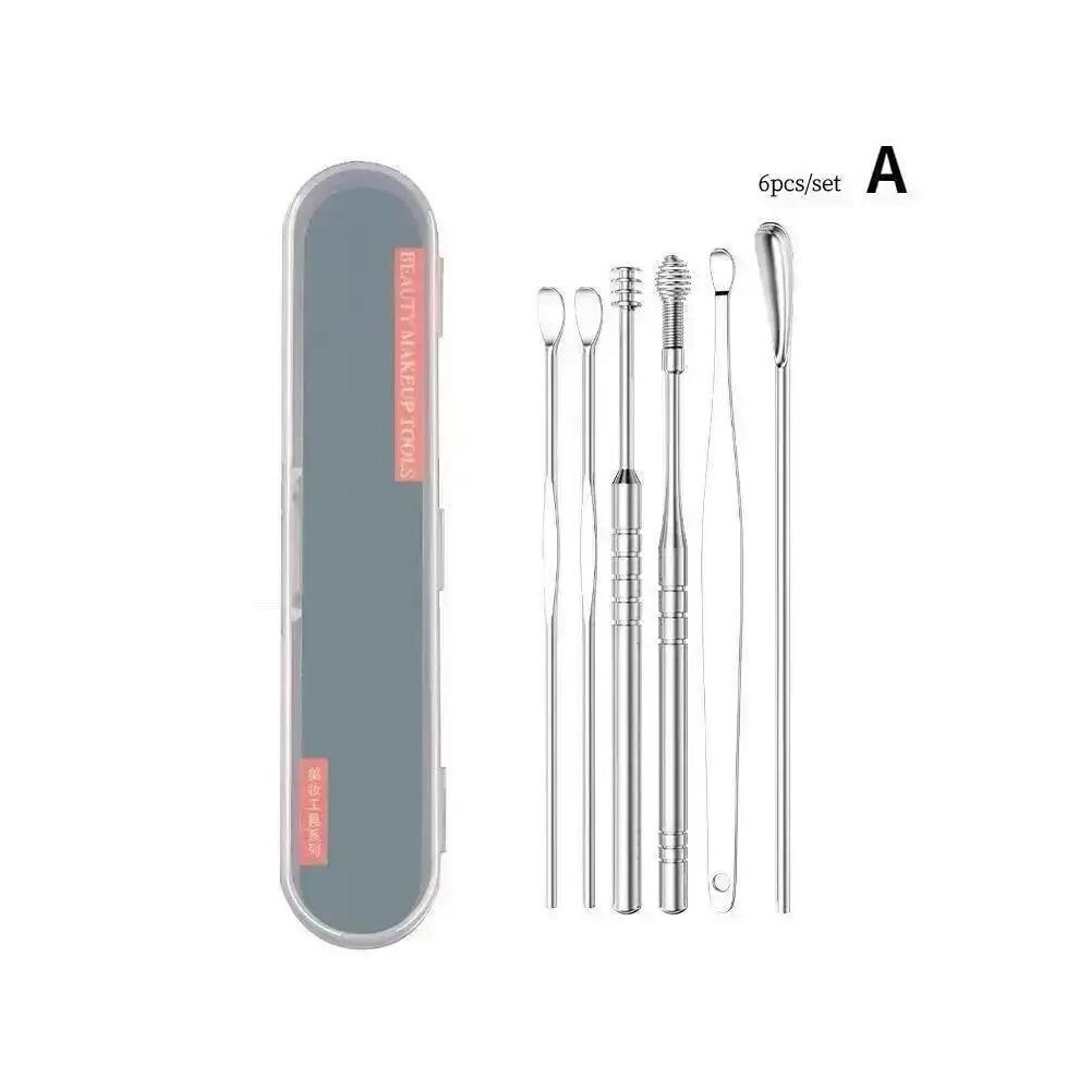 (A) Ear Wax Pickers Ears Cleaner Spoon Cleaning Stainless Steel Earpick Wax Remover Curette Ear Pick Cleaner Care Ears 4017648545479