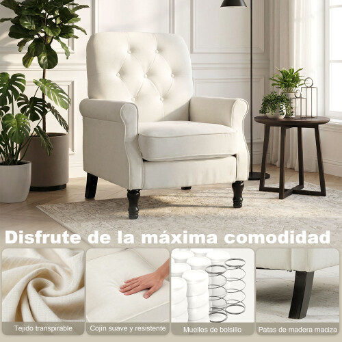 Homcom Sillón Beige 69 x 75 x 90 cm 1
