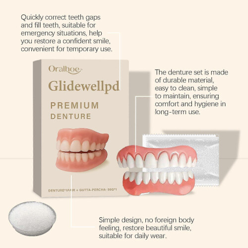 Oralhoe Silicone Denture Set: Beautiful Teeth, Enhanced Smile, Comfortable Material Denture Care Set 2