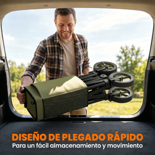 Outsunny Carro Plegable Verde 108 x 55 x 93 cm 1