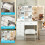 UK Dressing Table 6 Drawers With LED Lights Mirror 6