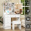 UK Dressing Table 6 Drawers With LED Lights Mirror 1