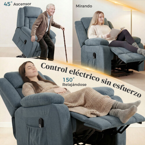 Homcom Sillón Elevador Gris 92 x 94 x 105 cm 1