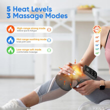Draadloze verwarmde kniemassager, kniebrace met verwarming, verlicht knievermoeidheid en bevordert ontspanning.