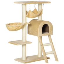 Krabpaal, stabiele klimtoren met meerdere verdiepingen, speelcentrum, 98 cm hoog