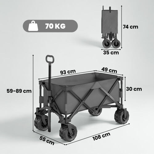 Outsunny Carro de Jardín Gris 108 x 55 x 89 cm 2