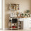 Homcom HOMCOM Kitchen Bakers Rack, Microwave Stand with Storage Shelves and 6 Hooks 6