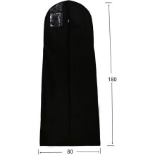 Atmungsaktiver 180 cm Kleidersack für Brautkleider, lange Schutzhülle für Anzüge, Mäntel, Jacken und Hosen, schwarz