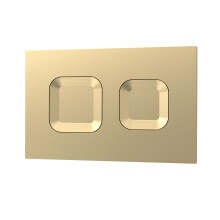 Square Dual Flush Push Button Brass