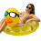 (Gold) Sequined Inflatable Duck Donut Swim Float for Beach Pool Party 2
