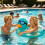 (Gold) Sequined Inflatable Duck Donut Swim Float for Beach Pool Party 4
