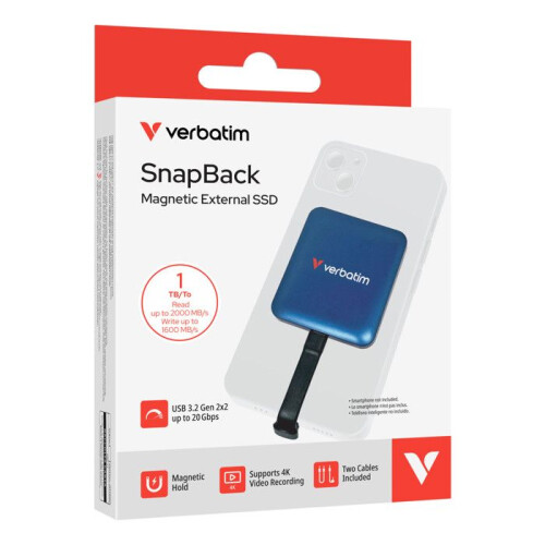 Verbatim Verbatim SnapBack Externe SSD 1TB USB-C 3.2 Gen 2x2 2000MB/s Blau 2