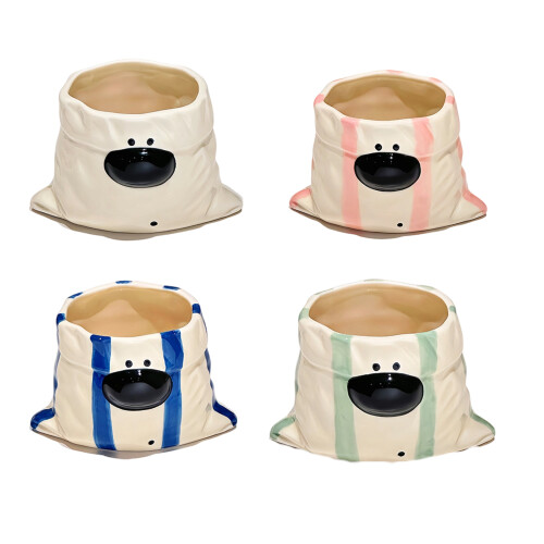 Unique Dog Themed Ceramic Cup With Smooth Smooth-Striped Powder 1