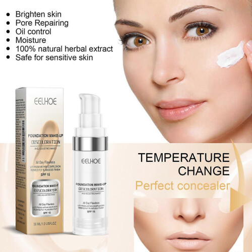 Concealer color changing liquid foundation, moisturizing, light, waterproof, sweat proof, and makeup free 1