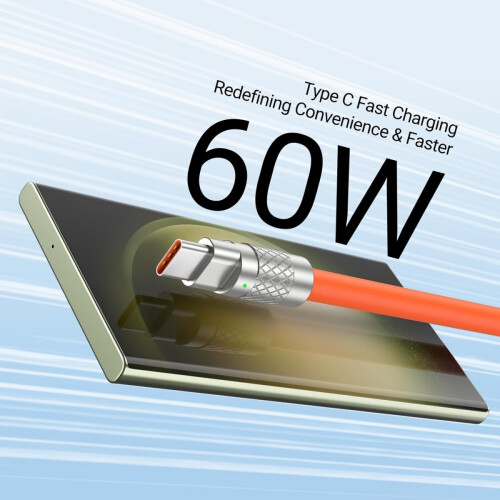 Cabo de carregamento 3 em 1, 60 W, 1,2 m, compatível com 8 pinos, USB tipo C e Micro USB para telemóveis e tablets 1
