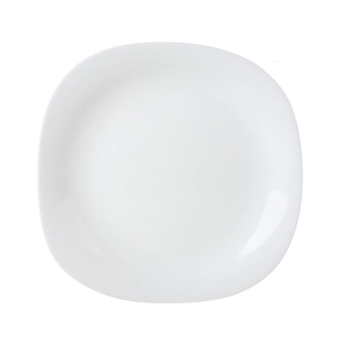 Dinner Plate 26cm Square Opal Glass White Flat Modern Serving Dish Tableware 1