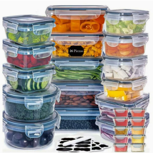 Caixa hermética de plástico para armazenamento e conservação de alimentos, prática e resistente 1