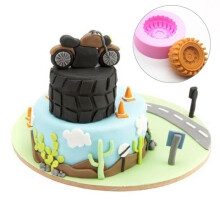Silicone Cake Mold Tires Wheel Pattern DIY Bakeware Fondant Muffin Chocolate Moulds Cupcake Molds Cake Tools Baking