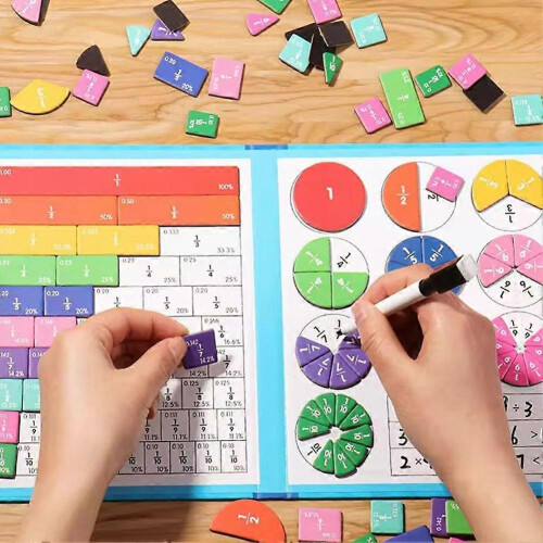 Magnetic Fraction Learning Disk Demonstrator Circle Decomposition Addition Subtraction Elementary School Fraction Preliminary Knowledge Teaching Aid 1